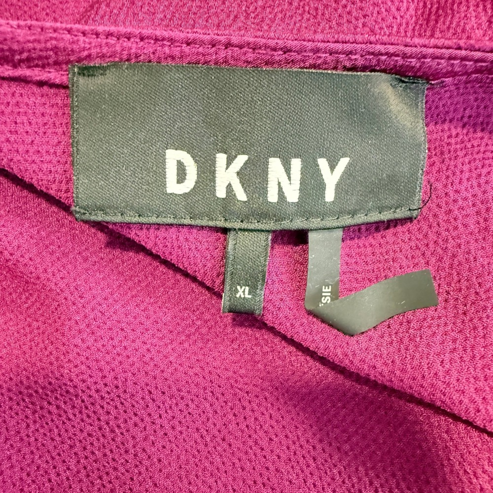 DKNY Magenta Purple Ruffle V-Neck Sleeveless Blouse‎ XL - Picture 3 of 6
